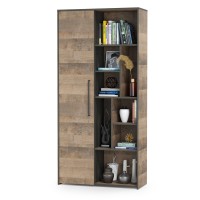 Трувор 13.206 Шкаф-стеллаж, цвет дуб гранж песочный/интра, ШхГхВ 93х37х194,2 см., универсальная сборка