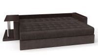 Диван прямой Атланта (Атлантик) коричневый велюр+коричневая экокожа