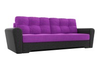 Диван прямой Амстердам еврокнижка фиолетовый+черный велюр