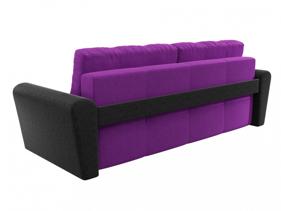 Диван прямой Амстердам еврокнижка фиолетовый+черный велюр