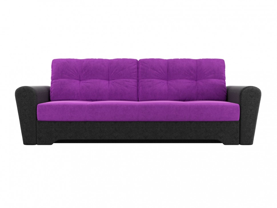 Диван прямой Амстердам еврокнижка фиолетовый+черный велюр