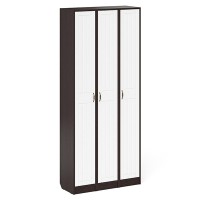 Прихожая П-6 Пенал 3 штуки, цвет венге/фасады МДФ белое дерево фрезеровка прованс, ШхГхВ 90х35х210 см., универсальная сборка