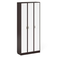 Прихожая П-6 Пенал 3 штуки, цвет венге/фасады МДФ белое дерево фрезеровка прованс, ШхГхВ 90х35х210 см., универсальная сборка