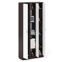 Прихожая П-6 Пенал 3 штуки, цвет венге/фасады МДФ белое дерево фрезеровка прованс, ШхГхВ 90х35х210 см., универсальная сборка