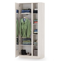 КР100 Ника прихожая 13.11 Шкаф комбинир., цвет ясень анкор светлый, ШхГхВ 91,8х38,3х207,9 см., ун. сборка, зеркало внутри шкафа на двери