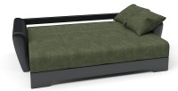 Диван прямой Амстердам еврокнижка зеленый велюр+черная экокожа