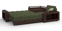 Диван угловой Президент Люкс велюр зеленый + экокожа коричневый