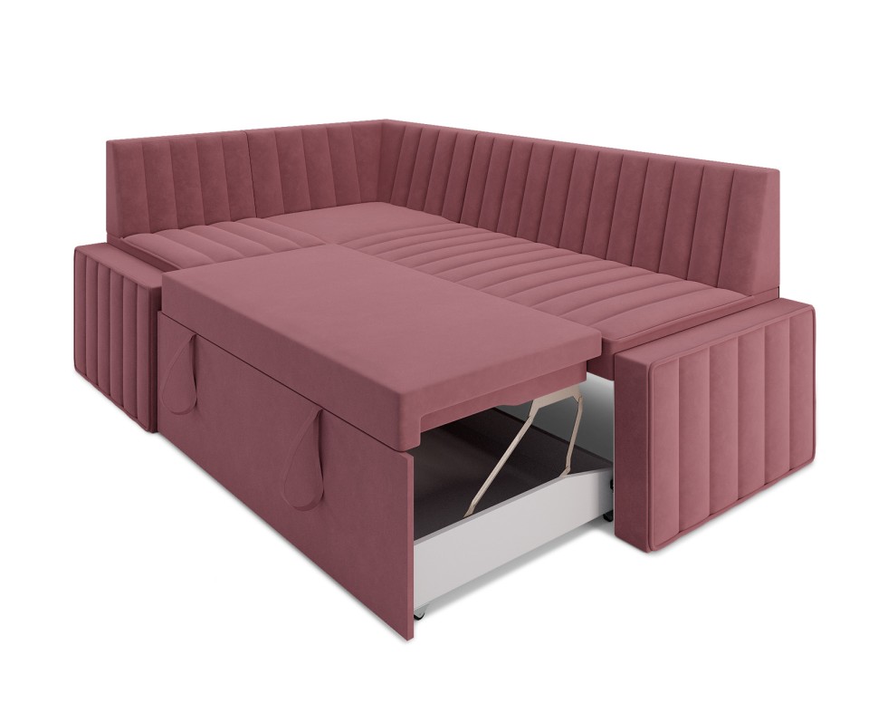 Вермут Левый угол (Велюр пудра НВ-178 18) 213х82х133 см