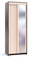 Шкаф-купе Контур ШР-96.2 с зеркалом, цвет дуб венге/белёный дуб, ШхГхВ 90х60х240 см.