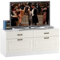 Ливерпуль Тумба, цвет ясень ваниль/белый, ШхГхВ 140х49,3х60,8 см.