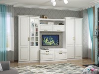 Ливерпуль Тумба, цвет ясень ваниль/белый, ШхГхВ 140х49,3х60,8 см.