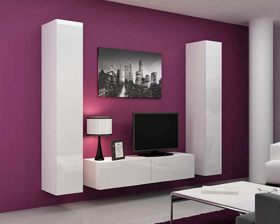 Гостиная Виго 9 МДФ Белый DM635-6 / Белый Фасадный 0101