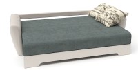 Диван прямой Амстердам еврокнижка серый велюр+бежевая экокожа