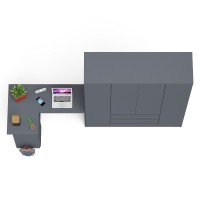 Мори Стол компьютерный МС-16 левый + Шкаф МШ1600.1, цвет графит, ШхГхВ 284,8х84,9х209,6 см., выдвижные ящики слева, НЕ универсальная сборка