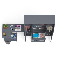 Мори Стол компьютерный МС-16 левый + Шкаф МШ1600.1, цвет графит, ШхГхВ 284,8х84,9х209,6 см., выдвижные ящики слева, НЕ универсальная сборка