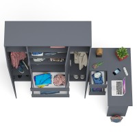 Мори Стол компьютерный МС-16 левый + Шкаф МШ1600.1, цвет графит, ШхГхВ 284,8х84,9х209,6 см., выдвижные ящики слева, НЕ универсальная сборка