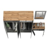 Остин Прихожая 30, цвет серый графит/дуб крафт золотой, ШхГхВ 240х54,3х229,6 см., универсальная сборка