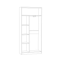 Ливерпуль Шкаф для одежды, цвет ясень ваниль/белый, ШхГхВ 100х41,4х220,3 см., подходит карниз 1000 #1650021