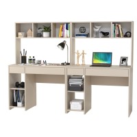 Стол компьютерный Комфорт 12.77F + Стол компьютерный Комфорт 12.77F, цвет сатин, ШхГхВ 200х49,8х147 см., универсальная сборка