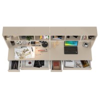 Стол компьютерный Комфорт 12.77F + Стол компьютерный Комфорт 12.77F, цвет сатин, ШхГхВ 200х49,8х147 см., универсальная сборка