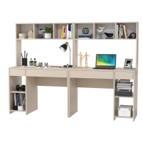 Стол компьютерный Комфорт 12.77F + Стол компьютерный Комфорт 12.77F, цвет сатин, ШхГхВ 200х49,8х147 см., универсальная сборка