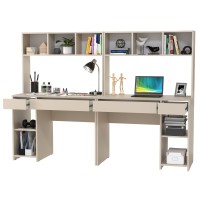 Стол компьютерный Комфорт 12.77F + Стол компьютерный Комфорт 12.77F, цвет сатин, ШхГхВ 200х49,8х147 см., универсальная сборка