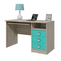 СНЯТО Сити 6-0601дубсон/аква Стол рабочий, цвет дуб сонома/аква, ШхГхВ 120х60х76 см., универсальная сборка