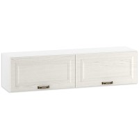 Ливерпуль Шкаф навесной, цвет ясень ваниль/белый, ШхГхВ 140х31,4х35 см.