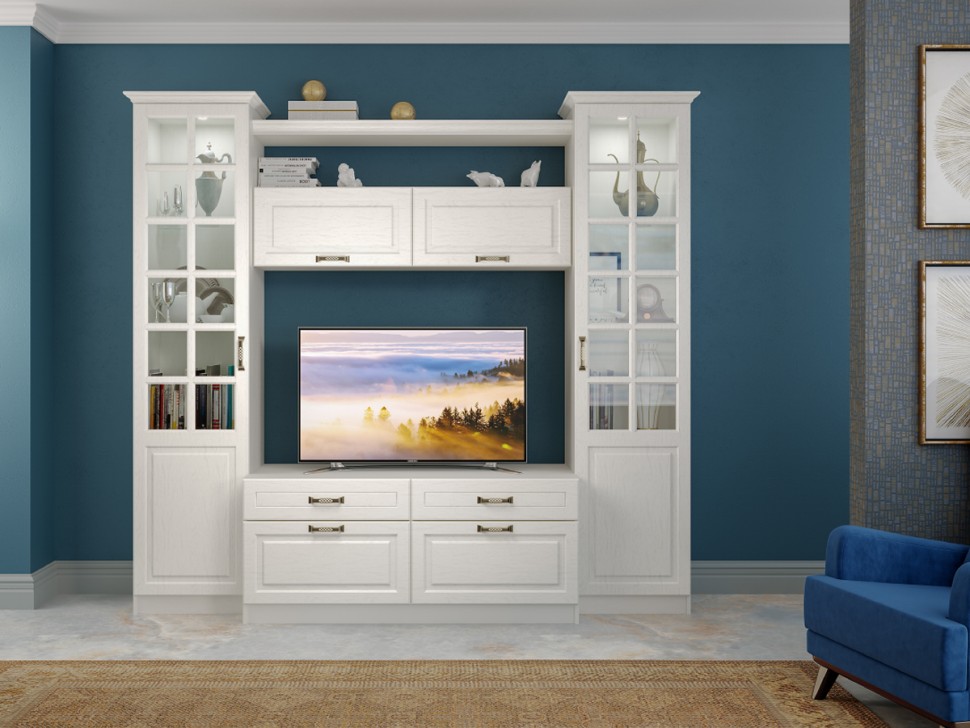 Ливерпуль Шкаф навесной, цвет ясень ваниль/белый, ШхГхВ 140х31,4х35 см.