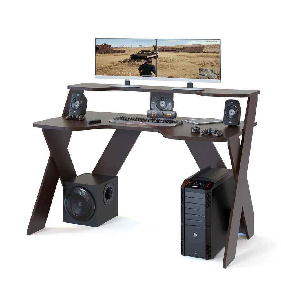 Стол компьютерный Сокол КСТ-118, цвет венге, ШхГхВ 135х80х96,3 см., стол компьютерный игровой