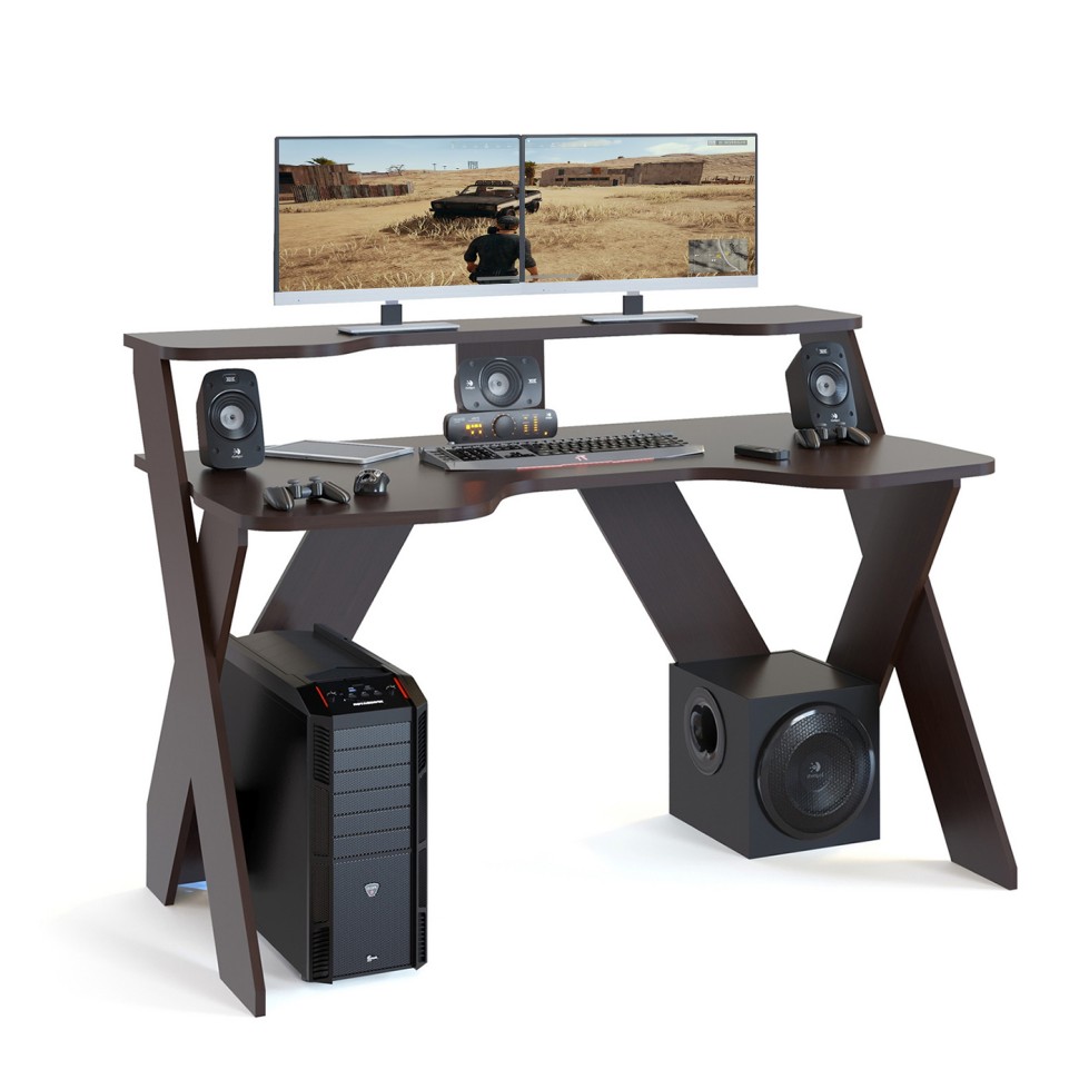 Стол компьютерный Сокол КСТ-118, цвет венге, ШхГхВ 135х80х96,3 см., стол компьютерный игровой