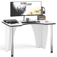 СНЯТО Стол компьютерный С-МД-СК2-1200-750, цвет белый/кромка венге, ШхГхВ 120х75х75 см., опора хром D50 мм., столешница 22 мм. (Стол для геймера)