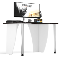 СНЯТО Стол компьютерный С-МД-СК2-1200-750, цвет белый/кромка венге, ШхГхВ 120х75х75 см., опора хром D50 мм., столешница 22 мм. (Стол для геймера)