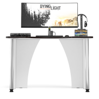 СНЯТО Стол компьютерный С-МД-СК2-1200-750, цвет белый/кромка венге, ШхГхВ 120х75х75 см., опора хром D50 мм., столешница 22 мм. (Стол для геймера)