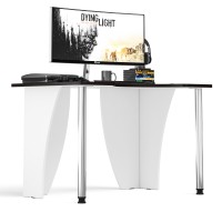 СНЯТО Стол компьютерный С-МД-СК2-1200-750, цвет белый/кромка венге, ШхГхВ 120х75х75 см., опора хром D50 мм., столешница 22 мм. (Стол для геймера)