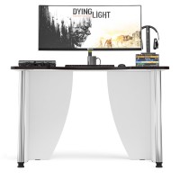 СНЯТО Стол компьютерный С-МД-СК2-1200-750, цвет белый/кромка венге, ШхГхВ 120х75х75 см., опора хром D50 мм., столешница 22 мм. (Стол для геймера)