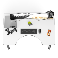 СНЯТО Стол компьютерный С-МД-СК2-1200-750, цвет белый/кромка венге, ШхГхВ 120х75х75 см., опора хром D50 мм., столешница 22 мм. (Стол для геймера)