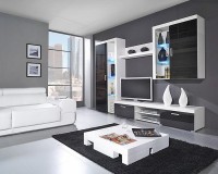 Гостиная Самба 3 Черный 0190 / Белый Фасадный 0101