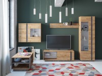 Арчи Полка 10.110, цвет дуб крафт золотой/камень тёмный, ШхГхВ 130х21,6х20 см.