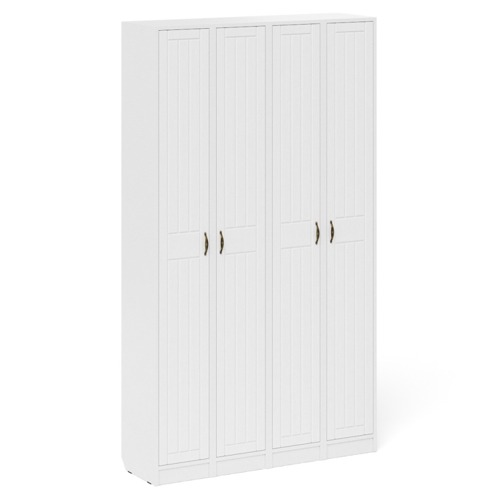 Прихожая П-6 Пенал 4 штуки, цвет белая шагрень/фасады МДФ белое дерево фрезеровка прованс, ШхГхВ 60х35х210 см., универсальная сборка