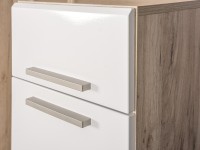 Лайн Прихожая № 10, цвет дуб крафт серый/фасады МДФ белый глянец, ШхГхВ 234,8х35,1х210 см., НЕ универсальная сборка