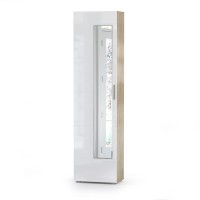 Лайн Прихожая № 10, цвет дуб крафт серый/фасады МДФ белый глянец, ШхГхВ 234,8х35,1х210 см., НЕ универсальная сборка