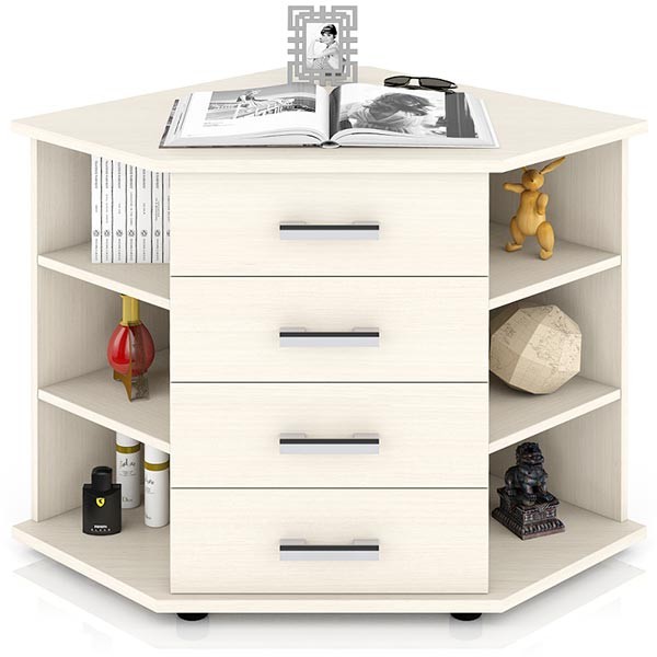 СНЯТО Комод угловой С-МД-К12П (Двенадцать П открытые полки), цвет дуб, ШхГхВ 102х77х79 см., длина по стене 72 см.