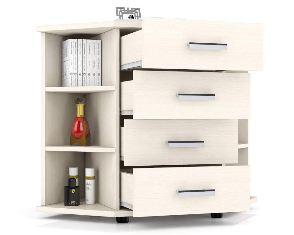 СНЯТО Комод угловой С-МД-К12П (Двенадцать П открытые полки), цвет дуб, ШхГхВ 102х77х79 см., длина по стене 72 см.