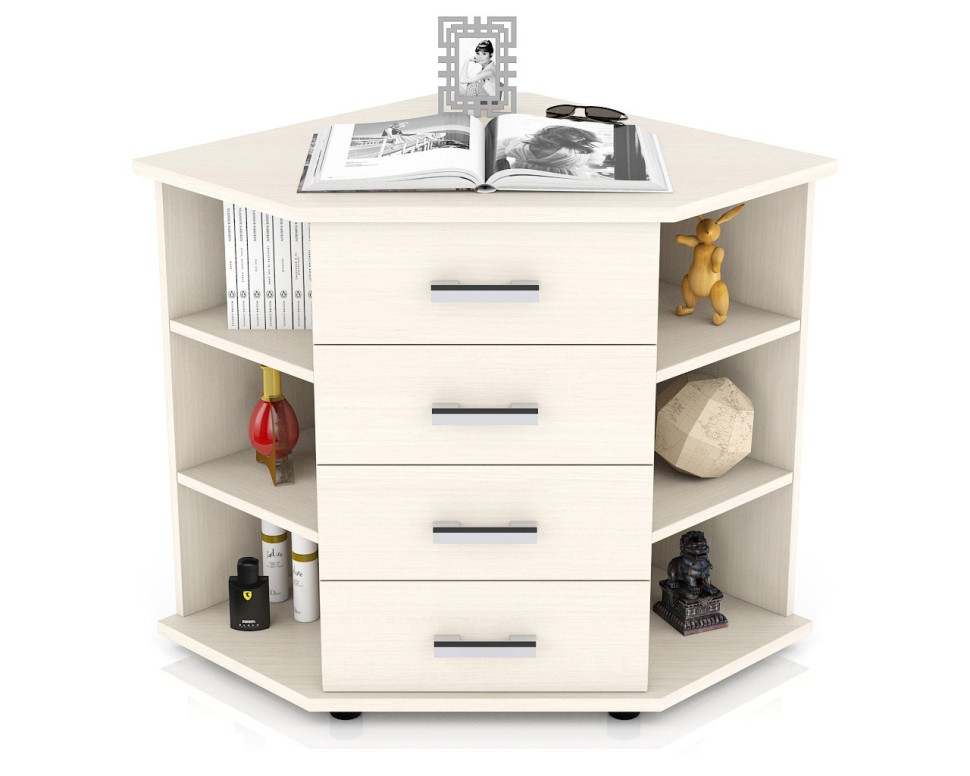 СНЯТО Комод угловой С-МД-К12П (Двенадцать П открытые полки), цвет дуб, ШхГхВ 102х77х79 см., длина по стене 72 см.