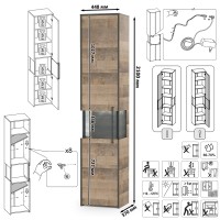 Трувор Гостиная 015, цвет дуб гранж песочный/интра, ШхГхВ 284,6х45,4х210 см., универсальная сборка