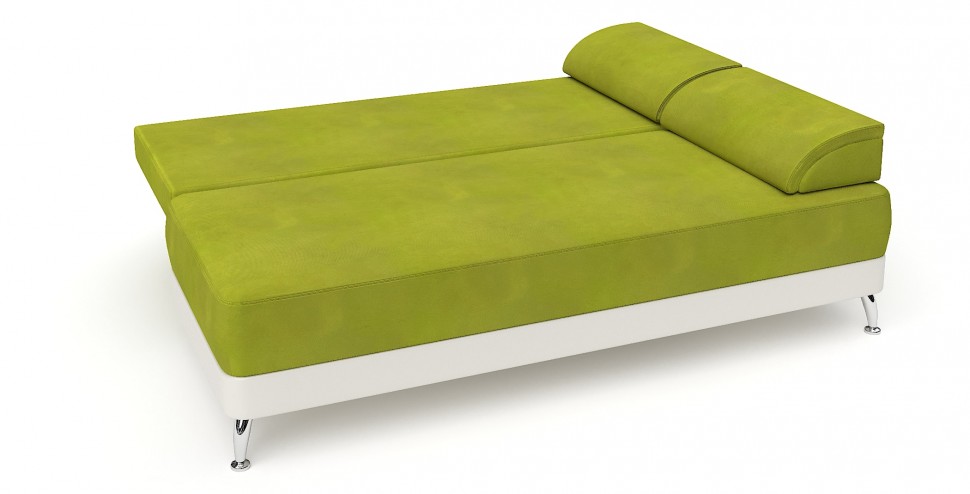 Диван прямой Алиа еврокнижка салатовый велюр+белая экокожа