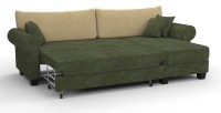 Диван угловой Милфорд Люкс велюр зеленый+бежевый