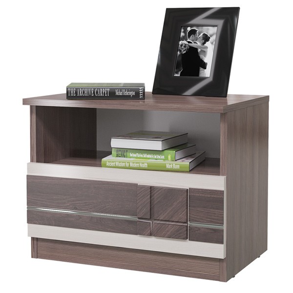 СНЯТО Презент 4-0919Мбод.тем/св.МДФ Тумба прикроватная, цвет бодега тёмный/бодега светлый, ШхГхВ 50х36х42 см.