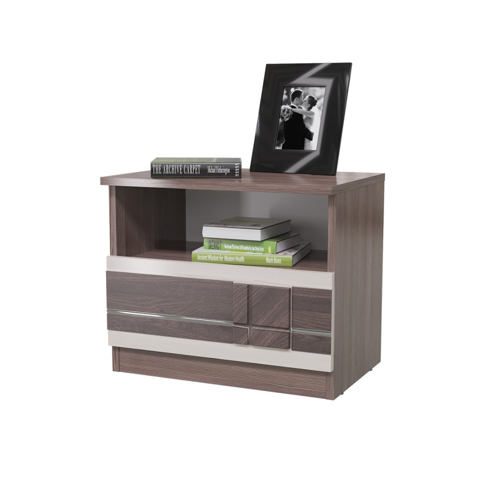 СНЯТО Презент 4-0919Мбод.тем/св.МДФ Тумба прикроватная, цвет бодега тёмный/бодега светлый, ШхГхВ 50х36х42 см.